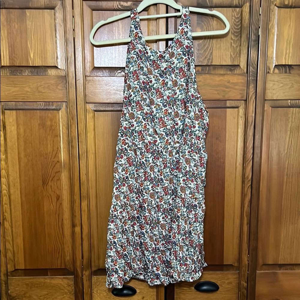 NWT NATURAL LIFE halter tie Floral Mini Dress size XL